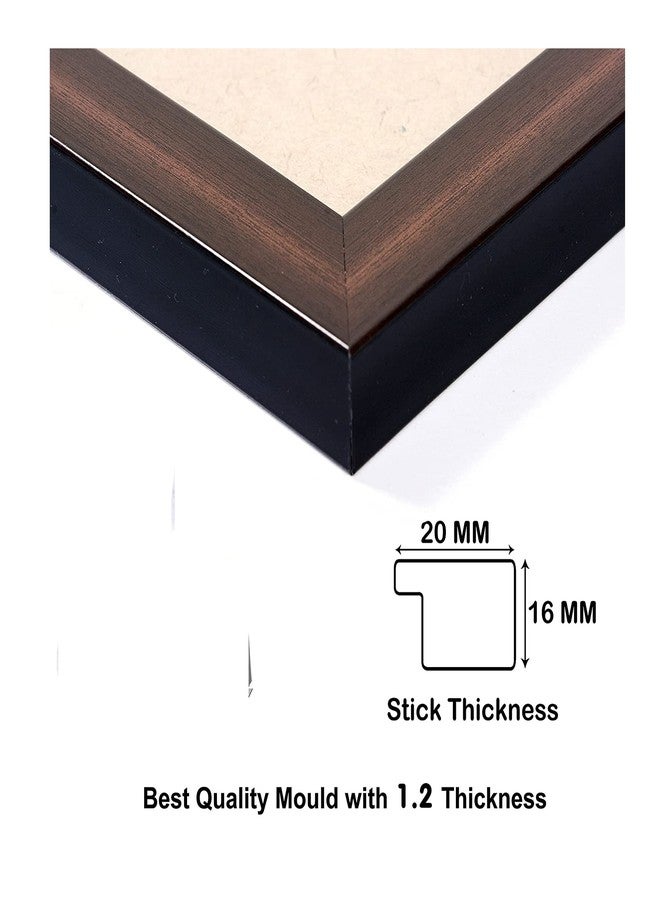 ZIG-ZAG zig zag Lord Chitragupta Bhagwan Photo Frame For wall/Pooja room Size Medium (9.5 x 13.5 inches, Acrylic Glass) Brown - Image 3